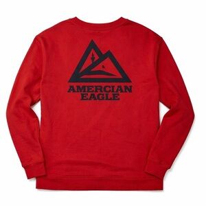 American Eagle Men’s Red Sweatshirt Pullover XL Rubberized Silicone back logo